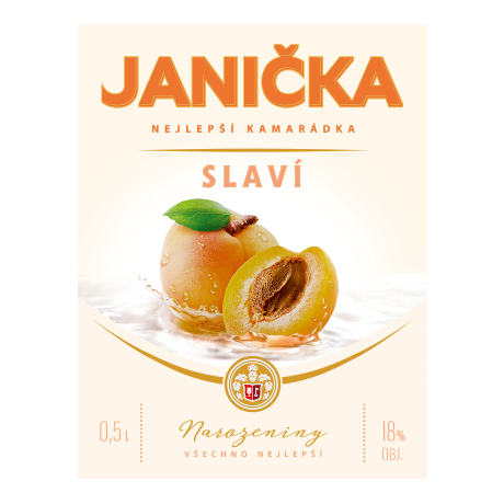 Božkov meruňka - přední strana etikety
