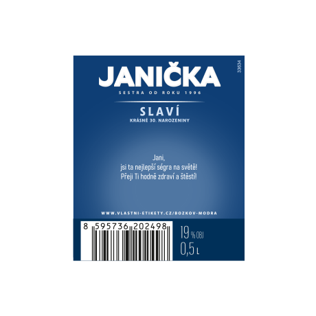 Božkov Modrá - zadní strana etikety