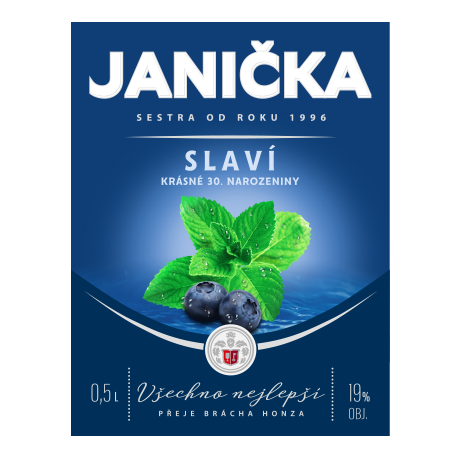 Božkov Modrá - přední strana etikety