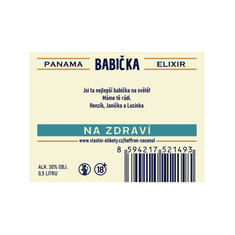 Rum Heffron Coconut - zadní strana etikety