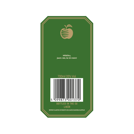 Jack Daniel's Apple - zadní strana etikety
