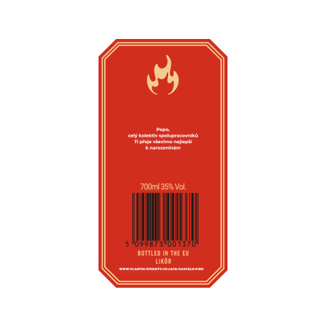 Jack Daniel's Fire - zadní strana etikety