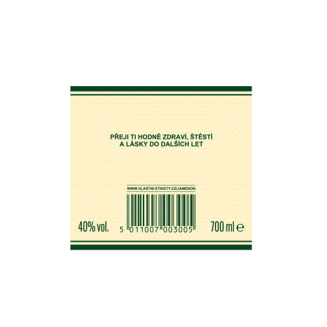 Jameson - zadní strana etikety