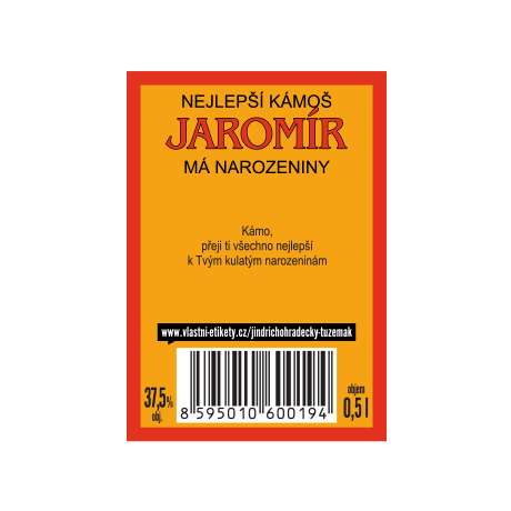 Jindřichohradecký tuzemák - zadní strana etikety