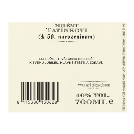 Kraken - zadní strana etikety