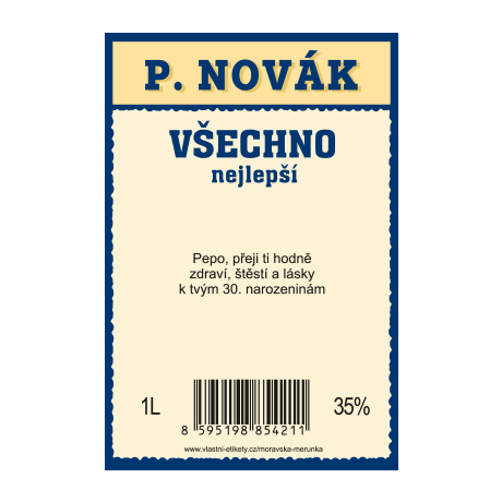 Moravská meruňka - zadní strana etikety
