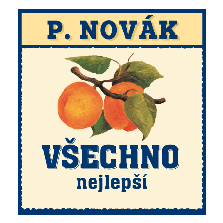 Moravská meruňka - přední strana etikety