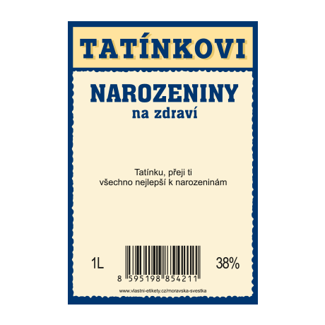 Moravská švestka - zadní strana etikety