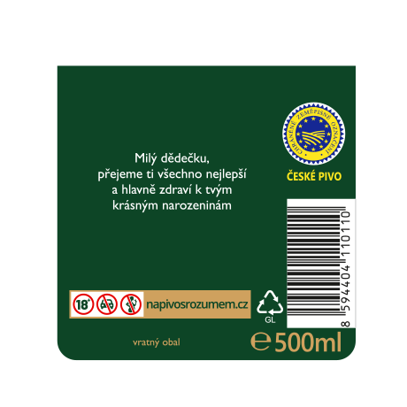 Pilsner Urquell - zadní strana etikety